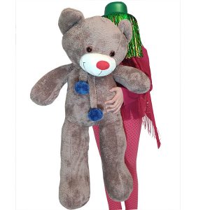 عروسک خرس بزرگ 1 متری خاکستری